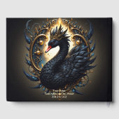 Obsidian-Schwan der stillen Gnade – Dark Fantasy Gästebuch (Rückseite)