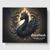 Obsidian-Schwan der stillen Gnade – Dark Fantasy Gästebuch (Vorderseite)