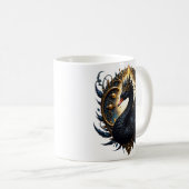 Obsidian-Schwan der stillen Gnade – Dark Fantasy Kaffeetasse (VorderseiteRechts)