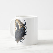 Obsidian-Schwan der stillen Gnade – Dark Fantasy Kaffeetasse (Vorderseite Links)