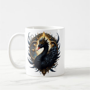 Obsidian-Schwan der stillen Gnade – Dark Fantasy Kaffeetasse