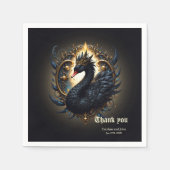 Obsidian-Schwan der stillen Gnade – Dark Fantasy Serviette (Vorderseite)