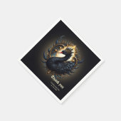 Obsidian-Schwan der stillen Gnade – Dark Fantasy Serviette (Ecke)