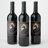 Obsidian-Schwan der stillen Gnade – Dark Fantasy Weinetikett (Flaschen)