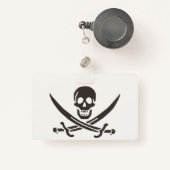 Obsidian Skull Schwerter Pirate Flag Calico Jack Ausweis (Vorderseite mit Rechteck)