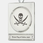 Obsidian Skull Schwerter Pirate Flag Calico Jack Banner-Ornament Silber (Links)