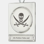Obsidian Skull Schwerter Pirate Flag Calico Jack Banner-Ornament Silber (Links)