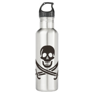 Obsidian Skull Schwerter Pirate Flag Calico Jack Edelstahlflasche