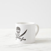 Obsidian Skull Schwerter Pirate Flag Calico Jack Espressotasse (Vorderseite Rechts)