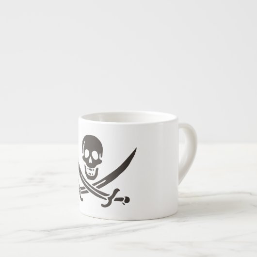 Obsidian Skull Schwerter Pirate Flag Calico Jack Espressotasse (Vorderseite Rechts)