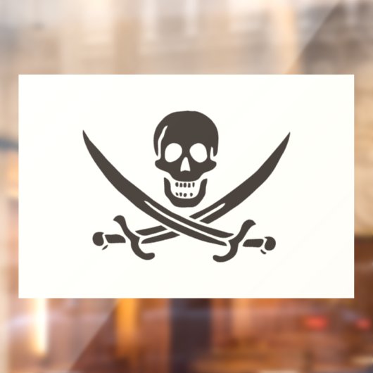 Obsidian Skull Schwerter Pirate Flag Calico Jack Fensteraufkleber (Blatt 2)