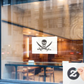 Obsidian Skull Schwerter Pirate Flag Calico Jack Fensteraufkleber (Café-Fenster)