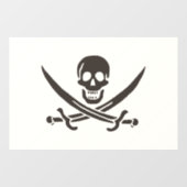 Obsidian Skull Schwerter Pirate Flag Calico Jack Fensteraufkleber (Blatt)