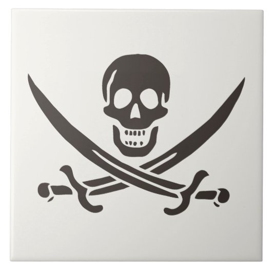 Obsidian Skull Schwerter Pirate Flag Calico Jack Fliese (Vorderseite)
