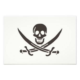 Obsidian Skull Schwerter Pirate Flag Calico Jack Fotodruck