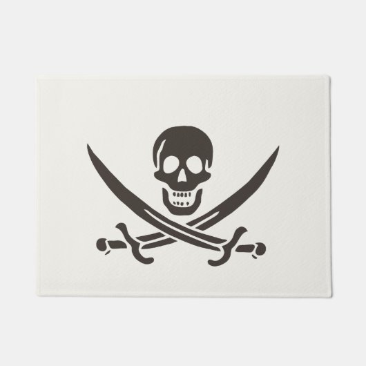 Obsidian Skull Schwerter Pirate Flag Calico Jack Fußmatte (Vorderseite)