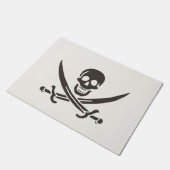 Obsidian Skull Schwerter Pirate Flag Calico Jack Fußmatte (Schrägansicht)
