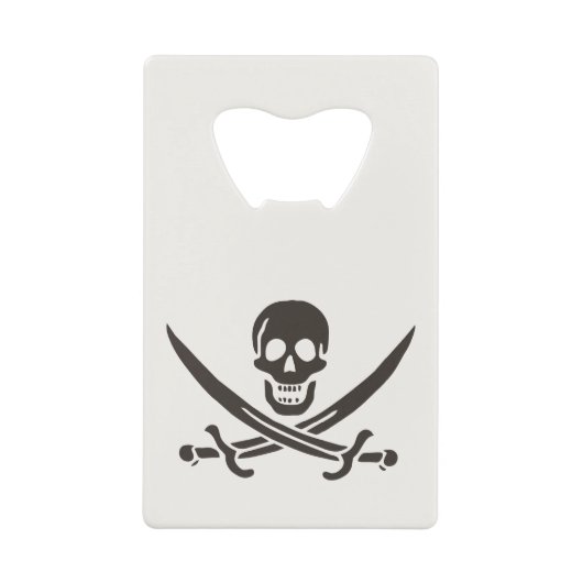 Obsidian Skull Schwerter Pirate Flag Calico Jack Geldbeutel Flaschenöffner (Vorderseite)