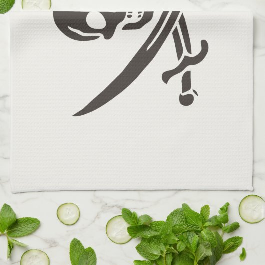 Obsidian Skull Schwerter Pirate Flag Calico Jack Geschirrtuch (Gefaltet)