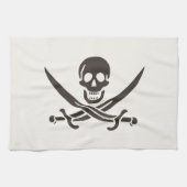 Obsidian Skull Schwerter Pirate Flag Calico Jack Geschirrtuch (Horizontal)