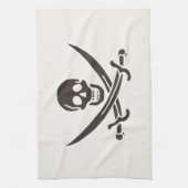 Obsidian Skull Schwerter Pirate Flag Calico Jack Geschirrtuch (Vertikal)