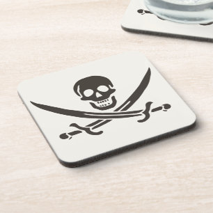 Obsidian Skull Schwerter Pirate Flag Calico Jack Getränkeuntersetzer
