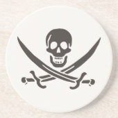 Obsidian Skull Schwerter Pirate Flag Calico Jack Getränkeuntersetzer (Vorne)