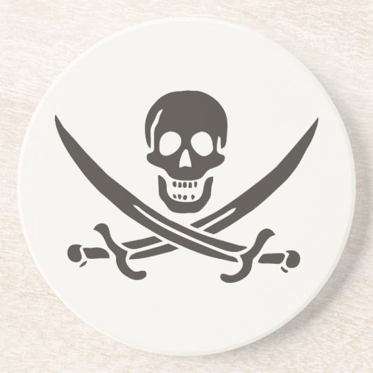 Obsidian Skull Schwerter Pirate Flag Calico Jack Getränkeuntersetzer (Vorne)