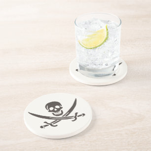 Obsidian Skull Schwerter Pirate Flag Calico Jack Getränkeuntersetzer