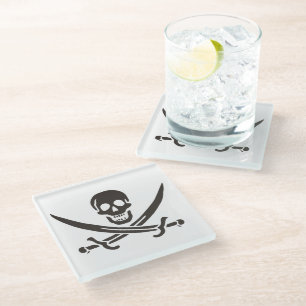 Obsidian Skull Schwerter Pirate Flag Calico Jack Glasuntersetzer