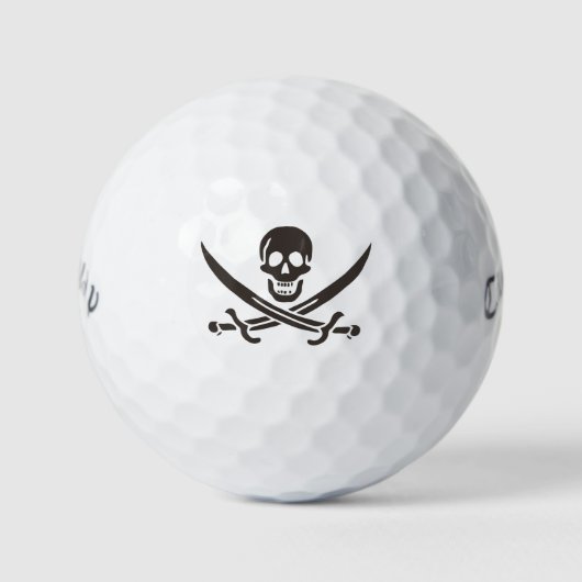 Obsidian Skull Schwerter Pirate Flag Calico Jack Golfball (Vorderseite)