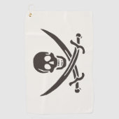 Obsidian Skull Schwerter Pirate Flag Calico Jack Golfhandtuch (Vorderseite)