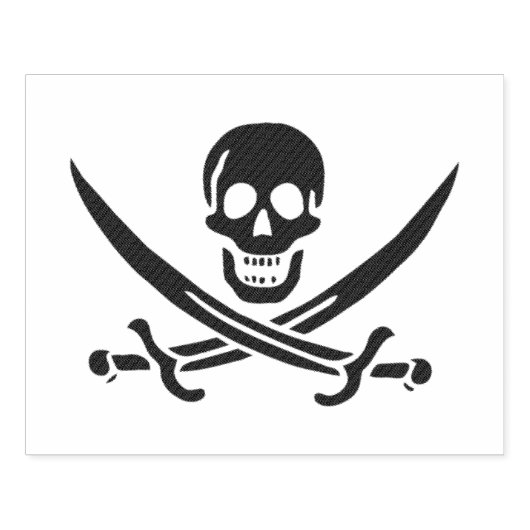 Obsidian Skull Schwerter Pirate Flag Calico Jack Gummistempel (Prägung)