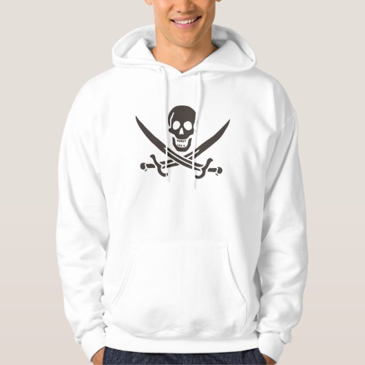 Obsidian Skull Schwerter Pirate Flag Calico Jack Hoodie (Vorderseite)