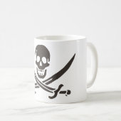 Obsidian Skull Schwerter Pirate Flag Calico Jack Kaffeetasse (VorderseiteRechts)
