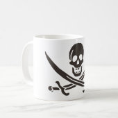 Obsidian Skull Schwerter Pirate Flag Calico Jack Kaffeetasse (Vorderseite Links)