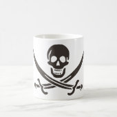 Obsidian Skull Schwerter Pirate Flag Calico Jack Kaffeetasse (Mittel)