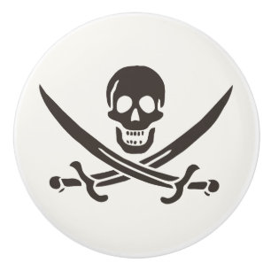 Obsidian Skull Schwerter Pirate Flag Calico Jack Keramikknauf