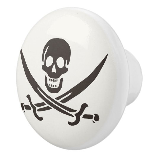 Obsidian Skull Schwerter Pirate Flag Calico Jack Keramikknauf (Rechts)