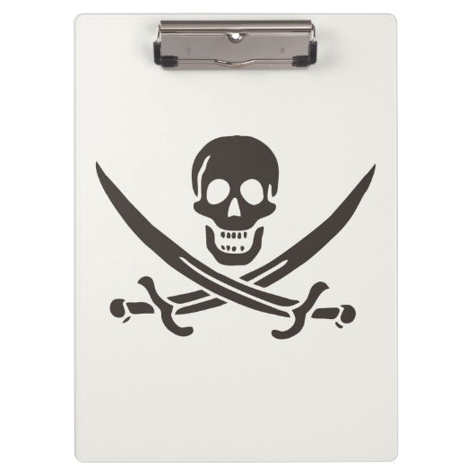 Obsidian Skull Schwerter Pirate Flag Calico Jack Klemmbrett (Vorderseite)