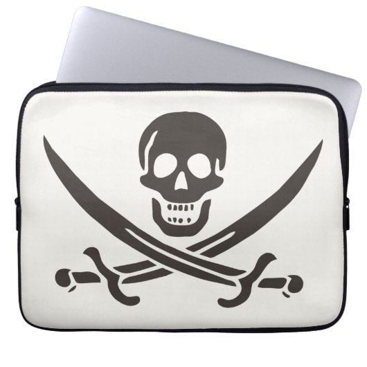 Obsidian Skull Schwerter Pirate Flag Calico Jack Laptopschutzhülle (Vorderseite)