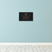 Obsidian Skull Schwerter Pirate Flag Calico Jack Leinwanddruck (Insitu(Wood Floor))