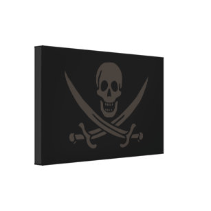 Obsidian Skull Schwerter Pirate Flag Calico Jack Leinwanddruck