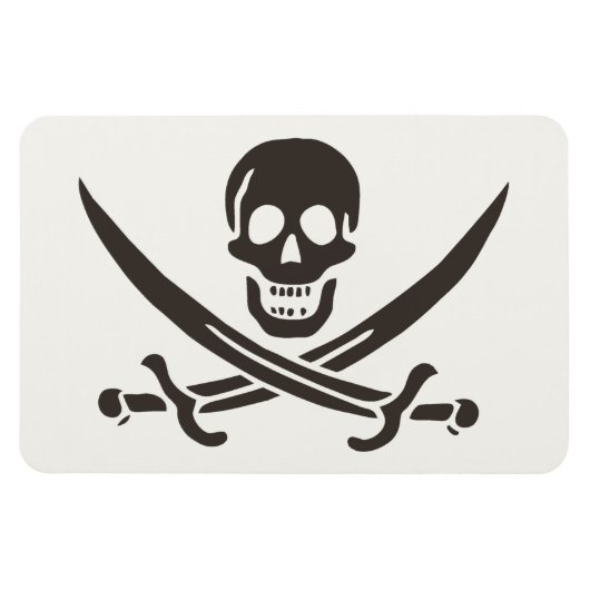 Obsidian Skull Schwerter Pirate Flag Calico Jack Magnet (Horizontal)