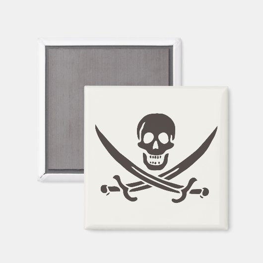Obsidian Skull Schwerter Pirate Flag Calico Jack Magnet (Vorderseite/Rückseite)