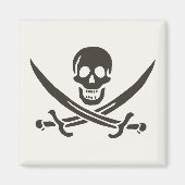 Obsidian Skull Schwerter Pirate Flag Calico Jack Magnet (Vorne)