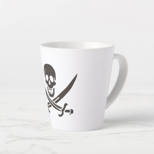 Obsidian Skull Schwerter Pirate Flag Calico Jack Milchtasse (Rechte Ecke)
