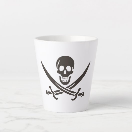 Obsidian Skull Schwerter Pirate Flag Calico Jack Milchtasse (Vorderseite)