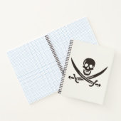 Obsidian Skull Schwerter Pirate Flag Calico Jack Notizblock (Innenseite)