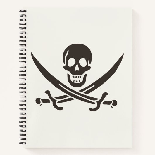 Obsidian Skull Schwerter Pirate Flag Calico Jack Notizblock (Vorderseite)